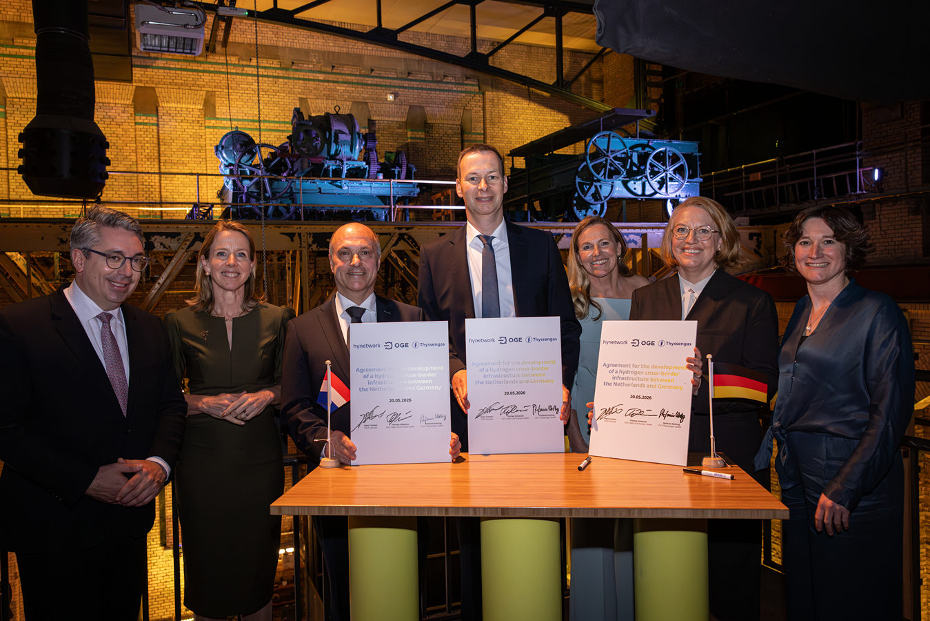 Gasunie, Open Grid Europe en Thyssengas tekenen overeenkomst voor waterstofcorridor tussen Nederland en Duitsland